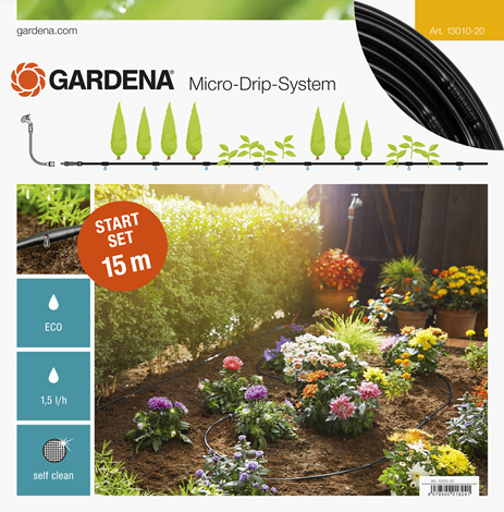 Gardena | Kit d'arrosage goutte-à-goutte pour rangées de plantes
