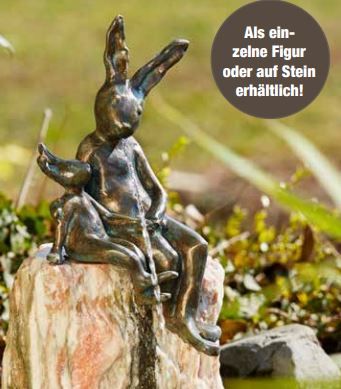 Figurine en bronze crachant de l'eau | Couple de lapins