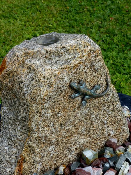 Bronzefigur | Komplettset-Brunnen mit Quellkammer und Eidechse 88105
