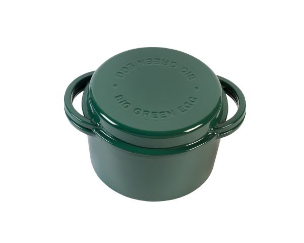 Big Green Egg | Accessoires | Dutch Oven vert en fonte, rond, pour L, XL, 2XL (4 Liter)