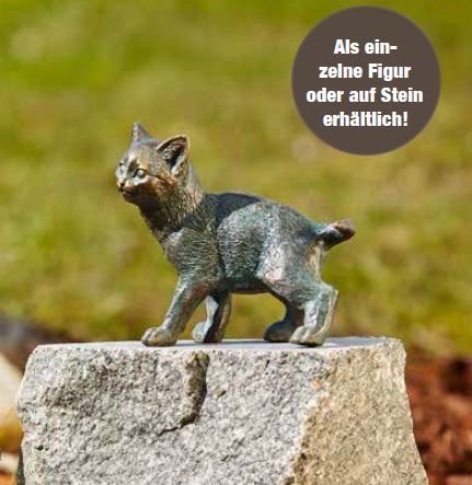 Bronzefigur | Junge Katze, stehend