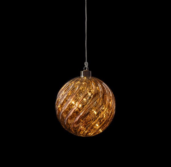 Lumières de Noël | Boule de verre, marron