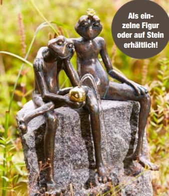 Figurine en bronze crachant de l'eau | Couple de grenouilles