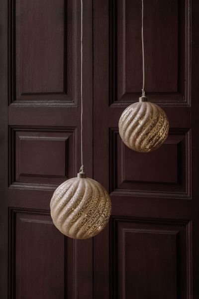 Lumières de Noël | Boule de verre, rose