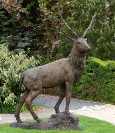 Bronzefigur | Hirsch, lebensgross